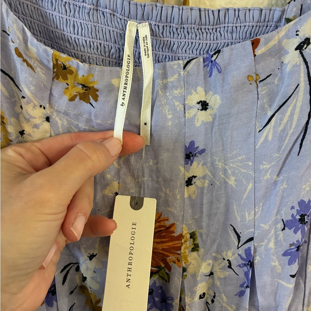 By Anthropologie Women’s Tiered Cap-Sleeve Dress in a lavender floral Cottage - Picture 4 of 8